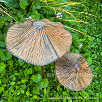 Vintage Brown Mushroom Garden Stakes for Outdoor Planters & Potted Plants