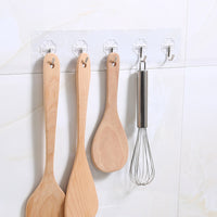 Heavy Duty Adhesive Wall Hooks for Hanging, Transparent, Punch-Free