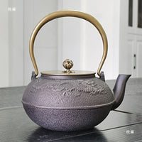 Southern Cast Iron Teapot, Uncoated Iron Kettle for Kung Fu Tea, Boiling Water, Original Iron Dragon Double Copper