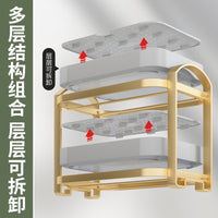 Double-Layer Countertop Cup Drying Rack with Drain Tray for Kitchen and Living Room