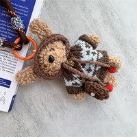 Christmas Bear Plush Keychain Pendant for Bags - Cute Stuffed Bear Doll Gift
