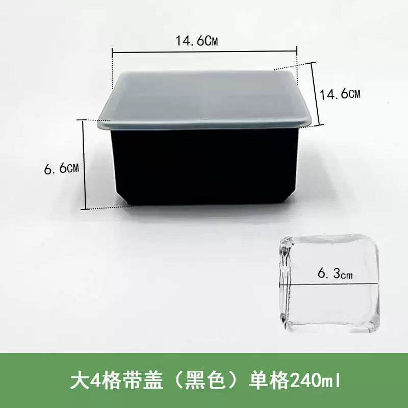 Large 4-Cavity Silicone Ice Cube Tray with Lid for Whiskey and Cocktails, Food-Grade Platinum Silicone Square Mold