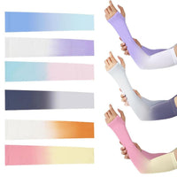 Cooling UV Protection Arm Sleeves for Cycling Running Outdoor Sports Gradient Solid Colors