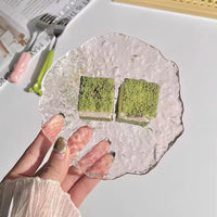 Ins-style Irregular Glacier Glass Dessert Plate Snack Dish