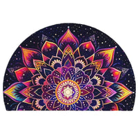 Semi-Circular Flannel Floor Mat for Entryway, Bathroom, Bedroom