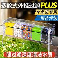 Aquarium Hang-On Filter Box with Water Circulation for Small Fish and Turtle Tanks
