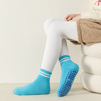 Fleece Lined Non-Slip Trampoline Socks for Adults & Kids - Warm Mid-Calf Indoor Floor Socks