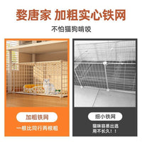 Multi-Level Indoor Cat Cage with Litter Box Space, Warm Cat House Villa for Home