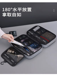 Men's Portable Travel Toiletry Bag Waterproof Hanging Large Capacity Skincare Organizer with Transparent Compartments