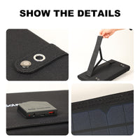 60W Portable Foldable Solar Panel Charger for Outdoor Camping and Mobile Power