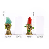 Natural Crystal Gemstone Shaker Bell with Tree of Life Charm for Halloween Decor