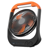 Portable USB Rechargeable Camping Fan with Power Bank and LED Light for Desk and Outdoor Use