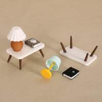 Dollhouse Miniature Table Lamp Book Model Scene Ornament Set