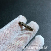 Tibetan Dorje Vajra Pendant for Bracelets and Necklaces, White Copper Amulet Charm