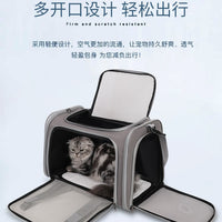 Portable Breathable Pet Carrier for Cats and Small Dogs, Foldable Travel Crate with Large Space