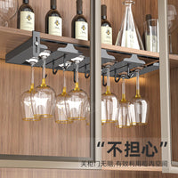 Wine Glass Rack Under Cabinet Stemware Holder Hanging Storage Organizer for Home Kitchen Bar