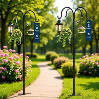 Shepherd Hook Rain Chain Hanger for Outdoor Garden Decor
