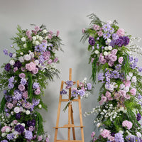 Monet Garden Style Artificial Floral Arch Arrangement with Stand for Outdoor Weddings