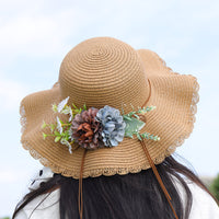 DIY Floral Straw Hat Summer Accessory Material Kit for Team Building Events - Artificial Flower Sun Hat