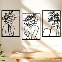 Abstract Metal Woman Line Art Wall Decor for Home, Bar, and Hotel