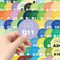 Cute Cat Perler Bead Color Chart Stickers for DIY Crafts - 295 Colors