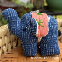 Thai Fabric Elephant Keychain Pendant Southeast Asian Style Hand-Woven Bag Charm