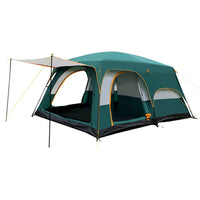 Outdoor Camping Tent with Two Rooms, One Hall, Sun Protection, Windproof, and Panoramic Skylight