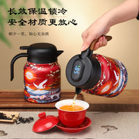 New Chinese Style 316 Stainless Steel Insulated Tea Pot with Tea Infuser and Temperature Display