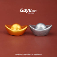 Miniature Gold and Silver Ingot Models for DIY Micro Landscape and Resin Crafts