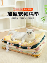 Pet Plush Mat for Cats and Dogs, Thickened Warm Winter Bed, All-Season Universal Floor Cushion