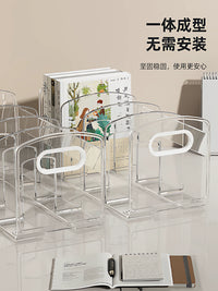 Uqin Acrylic Desktop Book Organizer Rack for Students and Kids, Transparent Bookends