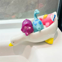 Light-Up Bath Toys for Kids, Floating Dinosaur and Vehicle Set with Induction and Fishing Net