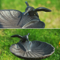 European Cast Iron Bird Feeder with Hand-Painted Bird Bath for Garden Decoration