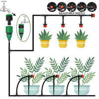 DIY Drip Irrigation Kit with Adjustable Emitters for Garden and Plant Watering