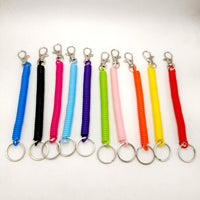 Coiled Spring Lanyard Keychain for Keys, Phones, and Bags - Anti-Loss Plastic Coil Strap
