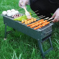Thickened Household BBQ Grill Outdoor Charcoal Skewer Portable Carbon Grill Patterned Steel Picnic