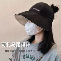 Women's Summer Reversible Sun Hat with Wide Brim and Ponytail Hole, Quick Dry Ice Silk UV Protection Bucket Hat