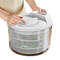 Manual Salad Spinner and Vegetable Dryer with Large Capacity Washing Bowl