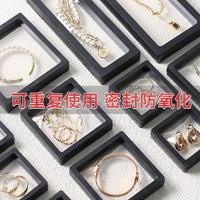 PE Film Storage Box Transparent Jewelry Display Case Ring Pendant Holder Anti-oxidation Packaging
