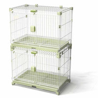 Stackable Pet Cage with Wheels for Small Dogs and Cats, Indoor Multi-Tier Animal Crate