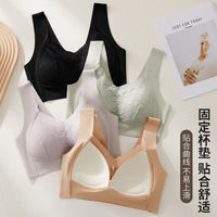 Seamless Lace Bralette Wireless Padded Sports Bra for Women