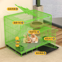 Large Indoor Rabbit Cage with Tray, Guinea Pig Hutch, Multi-level Pet House