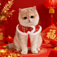 Pet God of Wealth Costume Hat for Cats and Dogs, Festive Chinese New Year Pet Headwear
