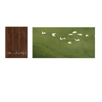 Vintage French Green Landscape Wall Art Set for Living Room Sofa Background