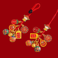 Chinese Style God of Wealth Keychain Lucky Charm for Phones and Cars