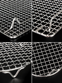 Stainless Steel Round/Rectangular BBQ Grill Grate with Legs for Roasting, Baking, and Draining