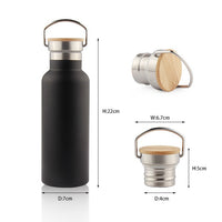 304 Stainless Steel Insulated Water Bottle with Handle, Frosted Portable Sports Kettle for Outdoor Travel