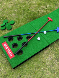 FG Indoor Outdoor Golf Putting Green Mat with Slope and Multiple Holes, Portable Golf Practice Game for Family Fun