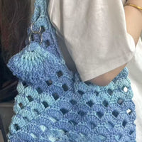 DIY Crochet Kit for Hand-Knitted Yarn Bag - Starry Sky Gradient Design