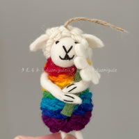 Handmade Felt Wool Lamb Keychain Bag Charm Car Ornament